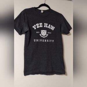 Yee Haw University Graphic Tee - Charcoal Size S